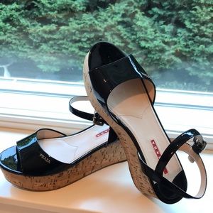 Prada black wedge